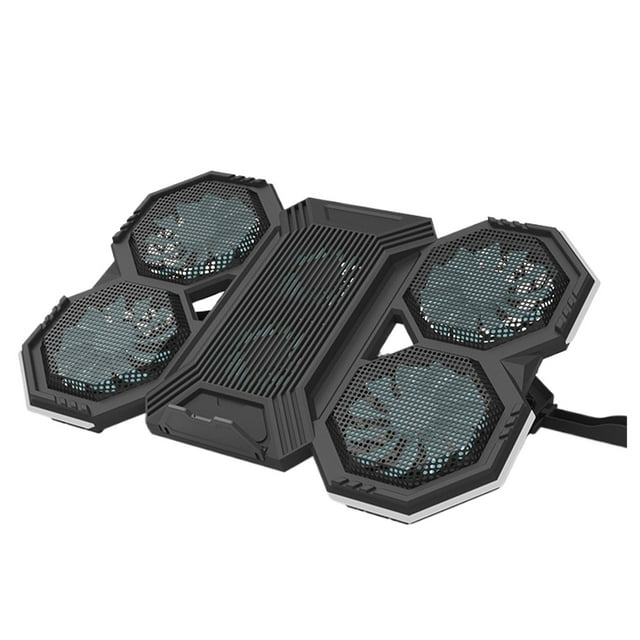 Decodeary Quick Heat Dissipation With 6 Fans And RGB Light Heat Sink Pad Black Reduces F12-Standard Edition