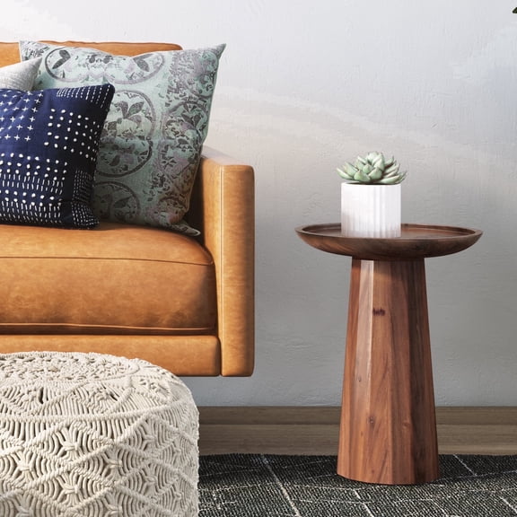 Simpli Home Dayton 13W Round Pedestal Accent Table