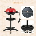 thumbnail image 3 of Costway Electric BBQ Grill 1350W Non-stick 4 Temperature Setting Outdoor Garden Camping Red, 3 of 10