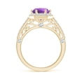thumbnail image 2 of ANGARA Natural 1.7 Ct. Amethyst with Diamond Halo Ring in 14K Yellow Gold for Women (Ring Size: 11.5), 2 of 9
