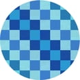 thumbnail image 1 of Ahgly Company Machine Washable Indoor Round Transitional Blue Area Rugs, 3' Round, 1 of 7