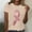 Beige, variant on Trending Now! Kilaqueen Breast Cancer Awareness Shirt for Women Trendy Sequin Glitter Pink Ribbon Graphic Shirts Comfy Short Sleeve Tunic Tops