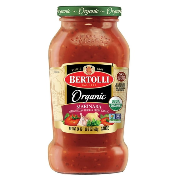 Bertolli Organic Marinara Pasta Sauce, Made with Vine-Ripened Tomatoes, 24 oz