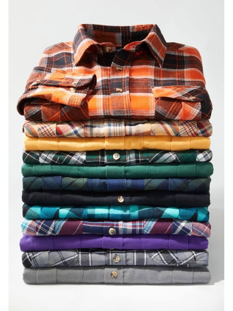 KingSize Men's Big & Tall Signature Plaid Flannel Shirt - Walmart.com