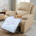 thumbnail image 3 of ZIATUBLES Pastel Butterfly Print Recliner Chair Slipcover, Anti-Slip Washable Furniture Protector for Reclining Couch Seat Cushion, Pet Dog Cat Friendly Living Room Decor Accessory, 3 of 8