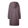 thumbnail image 4 of Lovskoo Winter Coats for Women 2023 Trendy Zip Up Hoodies Solid Color Thick and Fleece Fall Oversized Sweatshirts Casual Long Sleeve Pocket Hooded Long Outerwear Purple, 4 of 9