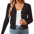 thumbnail image 2 of JJHGVB Womens Cardigans Lightweight Knit Cardigan Button Up Cardigan Women Ladies Sweaters Sweater for Women Plus Size Cardigan Black S, 2 of 5
