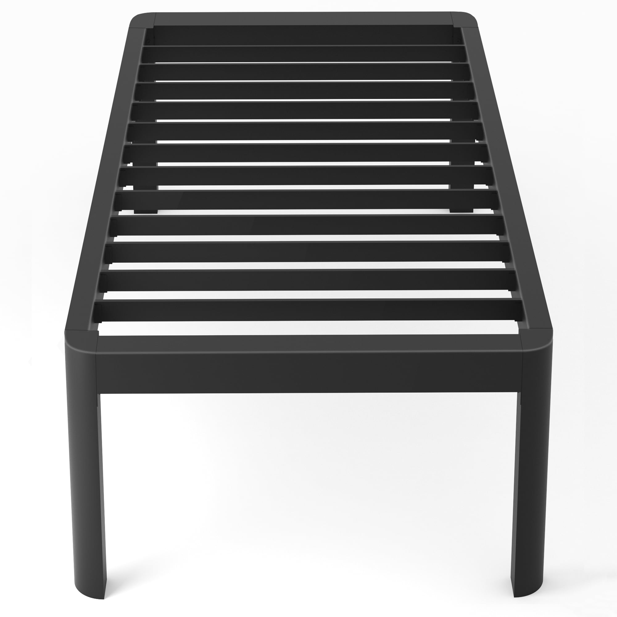 Yitong Angel Twin Bed Frame with Round Corner Edge Legs, 18 Inch Tall 3500 lbs Heavy Duty Metal