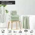 thumbnail image 3 of Covina Home 8 Pcs Bath Towel Set Light Green Microfiber Bathroom Towel Set Ultra Soft Plush Oversized Towels Adult Luxury Bath Sheet, 3 of 8