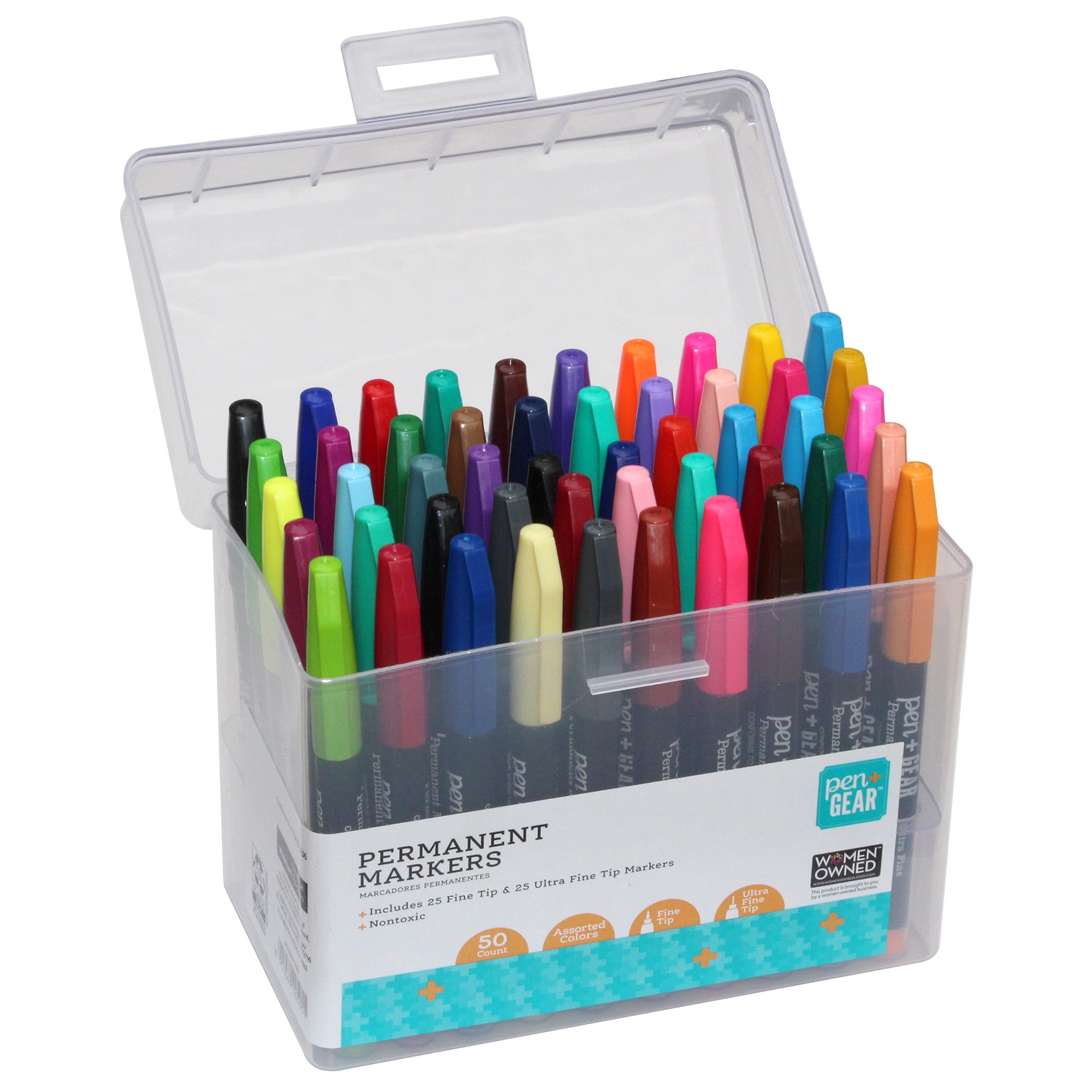 LAZGOL Ultra Fine Permanent Marker Bulk, 32 Assorted Colors Ultra Fine Point Permanent Marker Set, Felt Tip Pens Works on Plastic, Wood, Stone