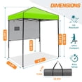thumbnail image 5 of COOS BAY 6x4 Instant Pop Up Canopy Tent with Adjustable Sun Wall, Lightweight Compact Portable Canopy with Carry Bag, Neon Green, 5 of 8