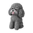 thumbnail image 3 of Estatua de perro sentado, escultura de jardín, micropaisaje, artesanías artísticas, estatua de animal para jardín, decoración del hogar para estante, Gris, 3 of 8