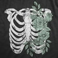 thumbnail image 2 of Womens Floral Ribcage T Shirt Funny Halloween Skeleton Flower Ribs Tee for Ladies (Heather Black - RIBCAGE) - S, 2 of 3