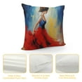 thumbnail image 4 of Fenyluxe Impressionism Art Woman in Red and Blue Dress Pillow Covers for Couch Sofa Indoor Outdoor, Short Plush, Car Couch Bedroom, 1PC 12x12in, 4 of 5