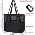 thumbnail image 3 of Mesh Beach Bag, Extra Large Beach Tote with Zipper Pocket Pool Bag for Cruise/Swim/Vacation Essentials, 3 of 6