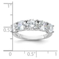 thumbnail image 3 of Sterling Silver Rhodium-plated CZ 5-Stone Ring, 3 of 6