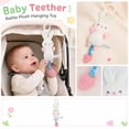 thumbnail image 2 of Plumora Plush Animal Teether Wind Chime Toy - Hanging for Car Seat, Stroller, and Crib, Soft Stuffed Figurine with Rattle, Soothes Gums, Great Baby Car Toy, Non-Toxic., 2 of 6