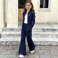 thumbnail image 6 of Toddler Girls Summer Sportswear Set 1-12Y, Breathable Long Sleeve Zip Jacket High Waist Yoga Trousers 2 Piece Outfit Navy 5 Years, 6 of 7