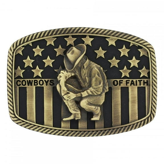 Montana Silversmiths Cowboys of Faith Heritage Flag Attitude Buckle