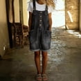 thumbnail image 6 of Joernso Denim Bib Overall Shorts for Women Button Front Wide Leg Loose Jean Shorts Jumpsuit Adjustable Straps Baggy Summer Rompers, 6 of 8