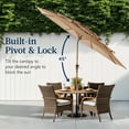 thumbnail image 6 of Best Choice Products Woodgrain Pattern 10ft 3-Tier Solar Patio Umbrella w/ 24 LED Lights, Tilt - Tan, 6 of 8