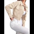 thumbnail image 3 of Chaqueta Informal Retro de Larga con Solapa y Botones de para Mujer Albaricoque M, 3 of 8