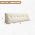 thumbnail image 2 of ANMINY Triangular Headboard Pillow with Side Pockets, Chenille Fabric, Bed Rest Reading Pillow, Removable & Washable Cover for King Beds, 2 of 7