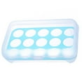 thumbnail image 2 of Egg Holder Refrigerator 15 Grids Eggs Tray Box with Lid Clear Stackable Plastic Storage Container  Green, 2 of 9