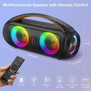 JYX Party Speaker, Waterproof Outdoor Speakers Bluetooth, Portable Boombox with DJ Lights for Pool Beach Party