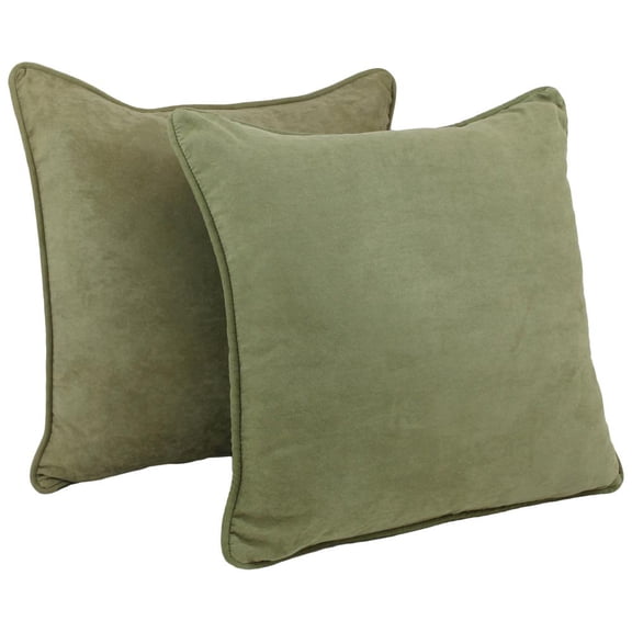 Blazing Needles 25-inch Double-corded Solid Microsuede Square Floor Pillows with Inserts (Set of 2) 9813-CD-S2-MS-SG