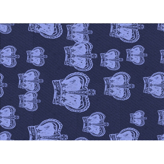 Ahgly Company Machine Washable Indoor Rectangle Transitional Midnight Blue Area Rugs, 5' x 8'