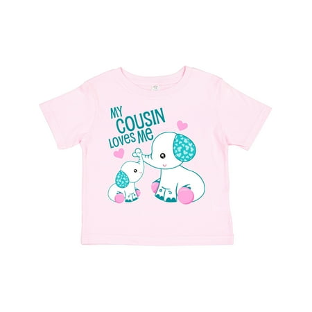 

Inktastic My Cousin Loves Me-cute Elephants Gift Toddler Boy or Toddler Girl T-Shirt