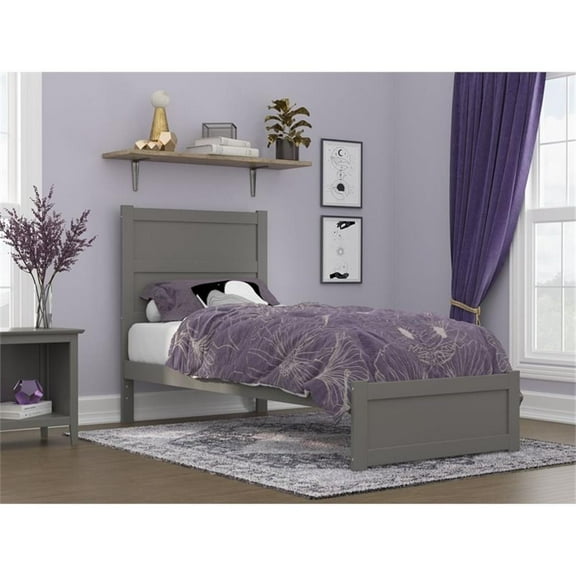 AFI NoHo Transitional Wood Twin XL Bed with Footboard in Gray