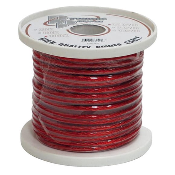 Pyramid RPR425 4 Gauge Clear Red Power Wire 25 ft. OFC