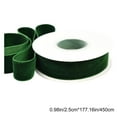 thumbnail image 2 of 5 Yards Green Velvet Ribbon – Christmas Holiday DIY Bow Gift Wrapping Decor, Satin Flocking Ribbon for Party Table Decor Wreath Making, Soft Thick Fabric Ribbon for Craft Projects, 177.76*0.63in, D, 2 of 6