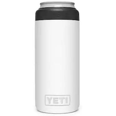 Yeti Rambler Colster Slim 12 Oz. White Stainless Steel Insulated Drink Holder with Load-And-Lock Gasket