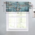 thumbnail image 4 of Anchor Thermal Insulated Window Curtain Valance Nautical on Rustic Blue Wooden Planks Privacy Decorative Rod Pocket Short Window Valance Curtains 54 by 18 in, 1 Panel, 4 of 6