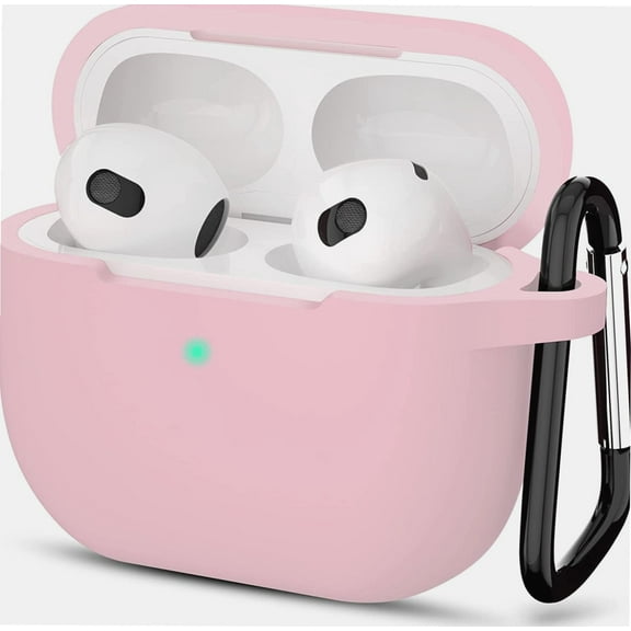 AirPods 3 Case, Protective Silicone Cover for AirPods 3rd Generation Case 2021, Wireless Charging - Pink