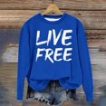thumbnail image 5 of Live Free Sweatshirts for Women Freedom Letter Print Classic Fit Pullover Long Sleeve Crew Neck Lightweight Tops, 5 of 5