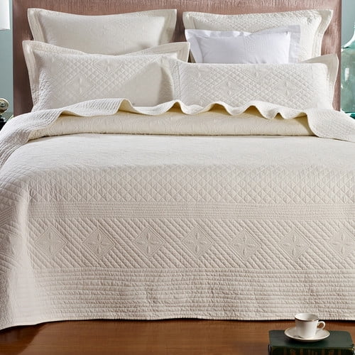 Calla Angel Saint Luxury Pure Cotton Quilt Queen Ivory Walmart Com Walmart Com