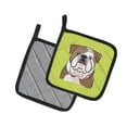 thumbnail image 2 of Carolines Treasures BB1281PTHD Checkerboard Lime Green English Bulldog Pair of Pot Holders , 7.5HX7.5W, multicolor, 2 of 3