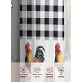 thumbnail image 7 of Black White Plaid Rooster Semi Sheer Curtains 45 Inch Length 2 Panels Set, Vintage Farmhouse Checkered Sheer Kitchen Curtain Privacy Voile Window Curtain for Living Room Bedroom Rod Pocket Drapes, 7 of 7