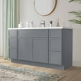 thumbnail image 4 of Vanity Art 57" Freestanding Bathroom Vanity Cabinet without Top in Smoky Gray, 4 of 6