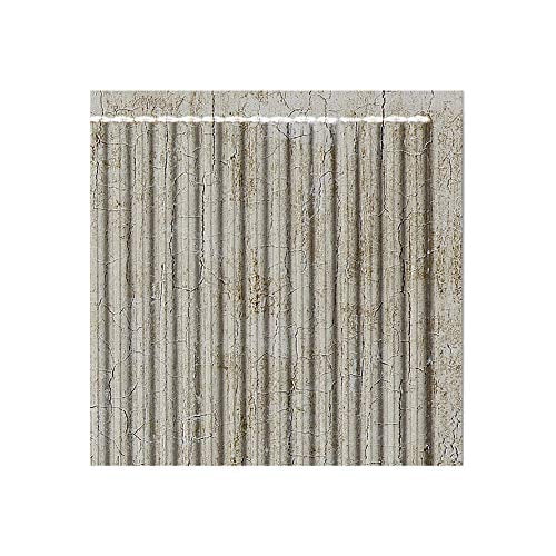 FASÄDE Rib Decorative Vinyl Backsplash Panel in Vintage Metal (6X6 Inch Sample)