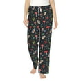 thumbnail image 2 of Kdxio Women's Comfy Stretch Forest Flora and InsectsPrint Drawstring Pajama Pants-Large, 2 of 9
