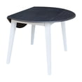 thumbnail image 4 of 42" Round Solid Wood Dual Drop Leaf Table in White and Heather Gray, 4 of 6