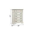 thumbnail image 5 of 5Pc Queen Bedroom Set, Solid Wood Antique Queen Size Bed Frame with Button Tufted Upholstery Headboard, 5-Drawer Chest, Dresser, 3-Drawer Night Stand, Traditional Style Bedroom Furniture Set, White, 5 of 9