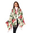 thumbnail image 3 of FORMRS Womens Scarf Winter Soft Long Big Warm Shawls Wrap Tassel Scarves, Apple Leaves Pattern, 3 of 9