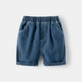 thumbnail image 2 of Otqutp Summer Toddler Boys' Summer Five Minute Chinese Short Pants Baby Elastic Waist Arc Splicing Shorts Pull On Cargo Jogger(B-Blue,4-5 Years), 2 of 9