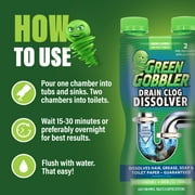 Green Gobbler Liquid Drain Clog Dissolver For Hair, Personal Care Wipes, Soap - Septic-Safe, Biodegradable - 31 oz